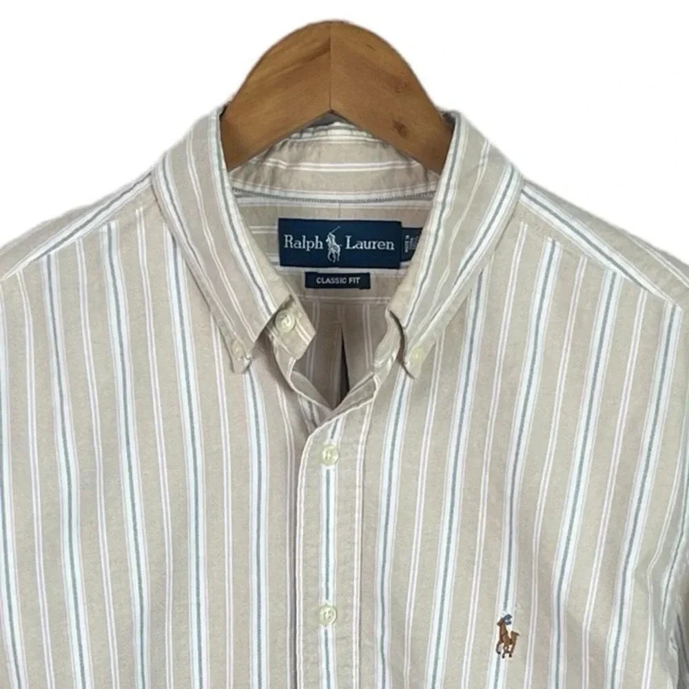 BF1296 Men’s Polo Ralph Lauren Designer Classic Fit Dress Shirt 16.5 36/37 XL